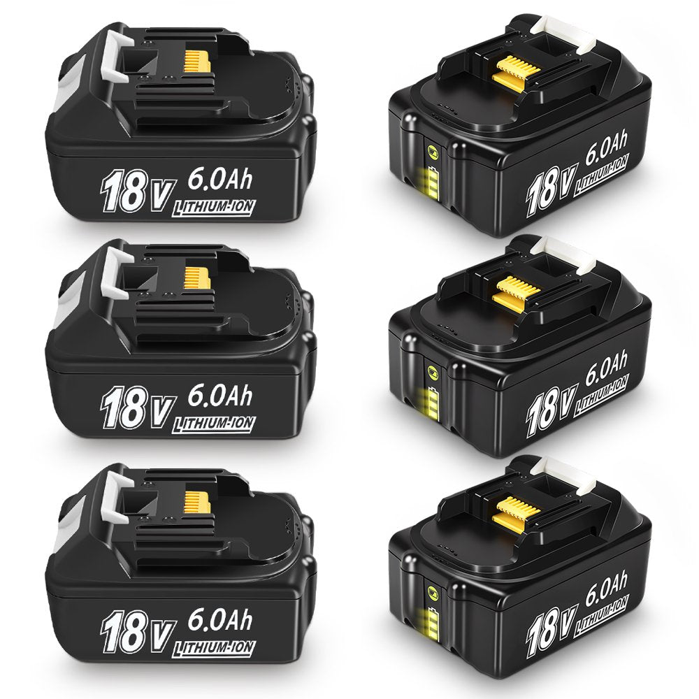 6Pack Replacement for  18V Battery BL1860B 6.0Ah High Capcaity Battery