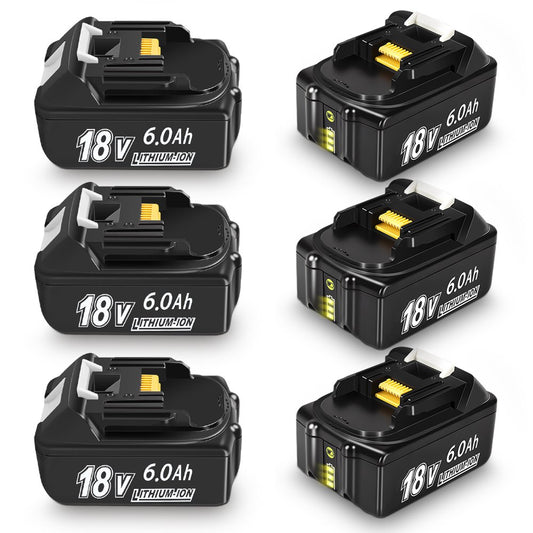 6Pack Replacement for  18V Battery BL1860B 6.0Ah High Capcaity Battery